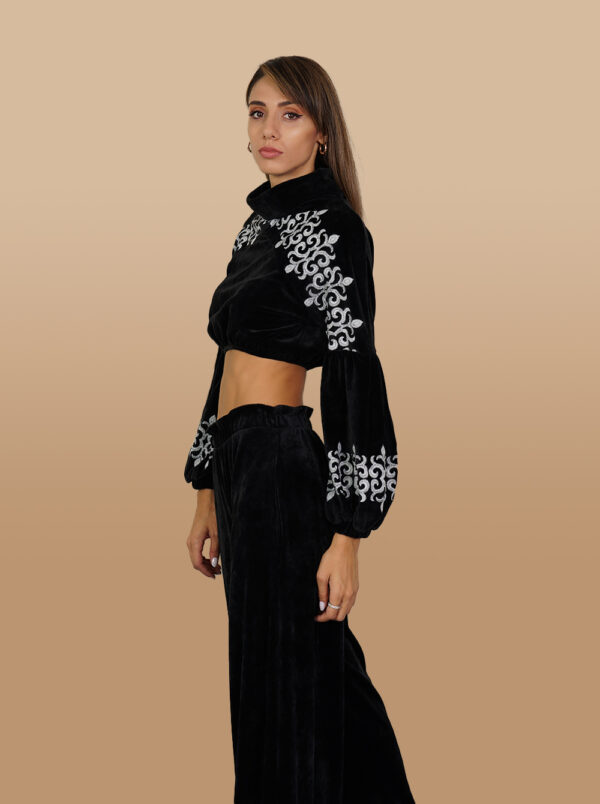 Lace Crop Top Velvet M1550212 Black