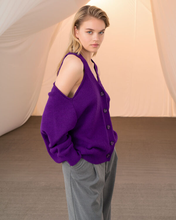 Off shoulder cardigan – TM7015 Purple
