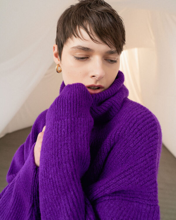 Oversized turtleneck sweater – Purple 1