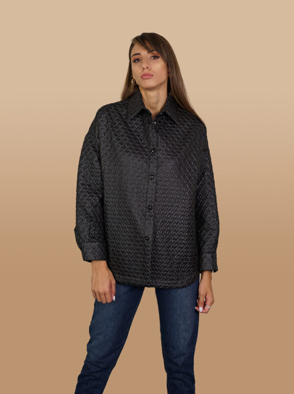 Milk White Hearts Jacket TF21023212 Black