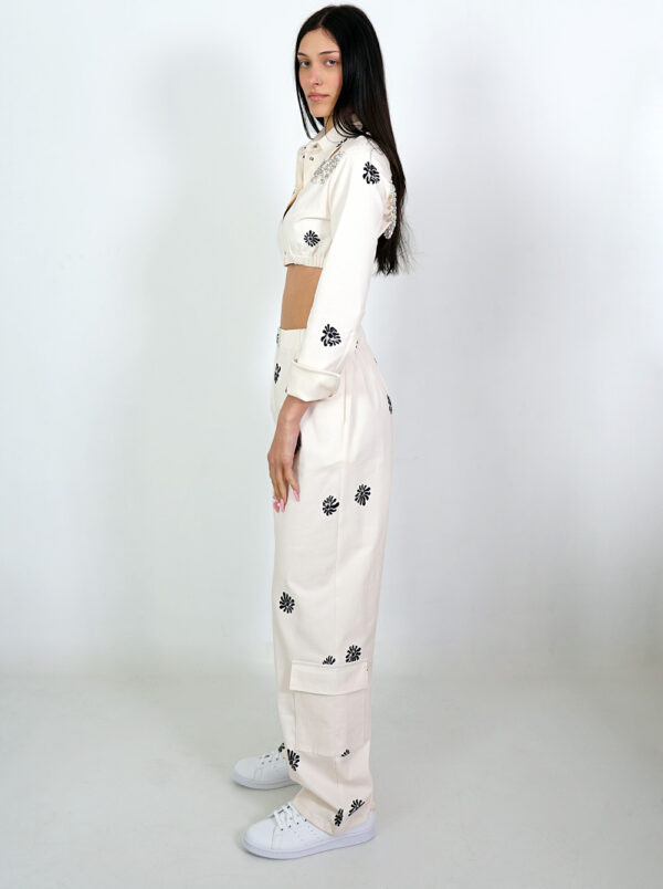 Cropped Top Whith Crystals by MilkWhite