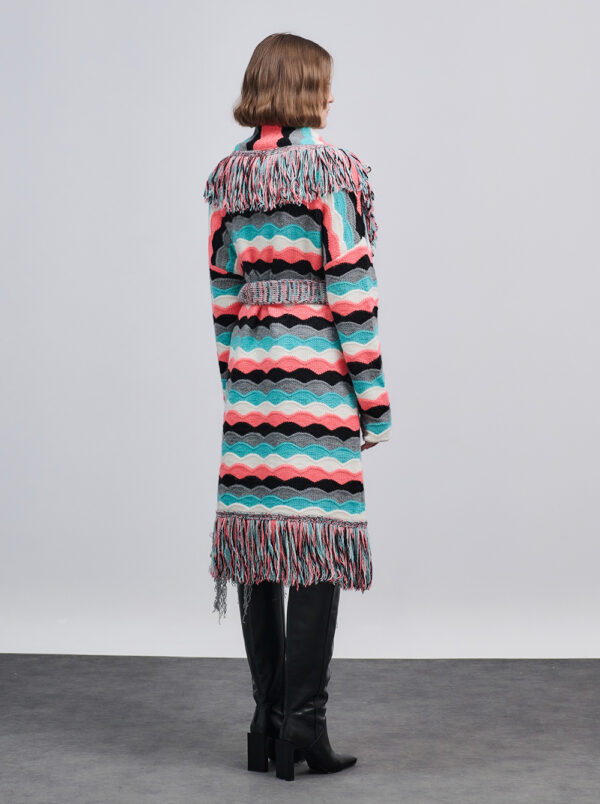 Combos Knitwear Multicolor Fringed Cardigan