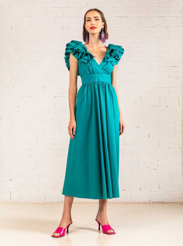 Sleeveless Emerald Dress by Moutaki