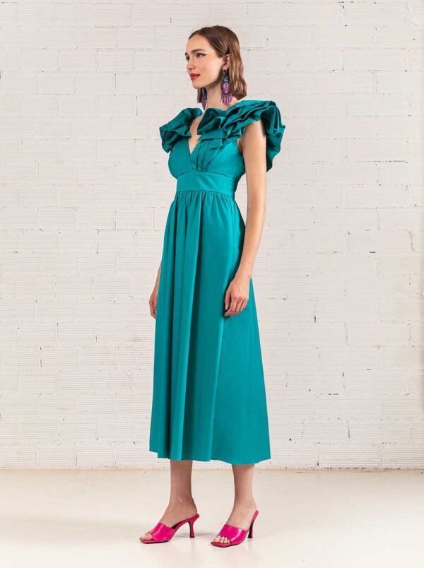 Sleeveless Emerald Dress by Moutaki