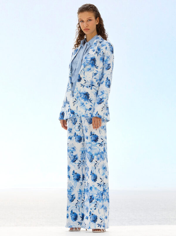 Floran Jacket Floral Print on White Background by Lefko