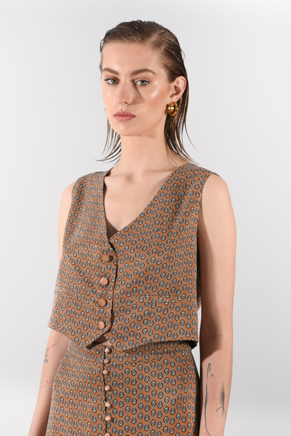 Marissa Vest in Brown by Arpyes