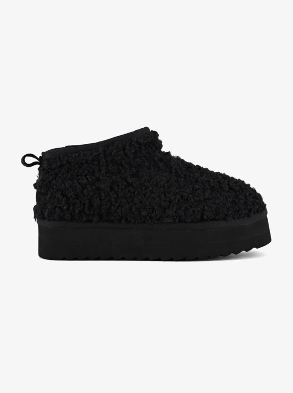 Platform Boots with Teddy Fur in Black by Colors of California