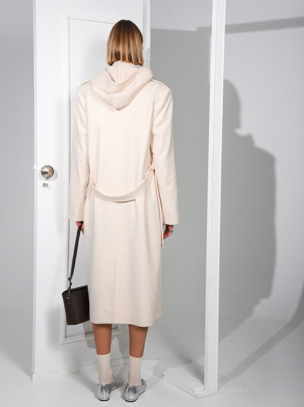 New Dawn Long Coat in Creme by Arpyes