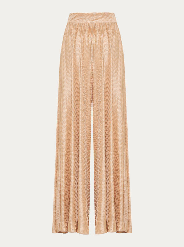 Pleated high-waisted wide-leg pants "Natural" by Nidodileda